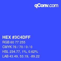 Color code: HEX #3C4DFF | qconv.com