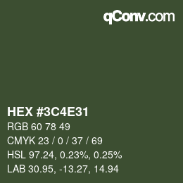 Color code: HEX #3C4E31 | qconv.com