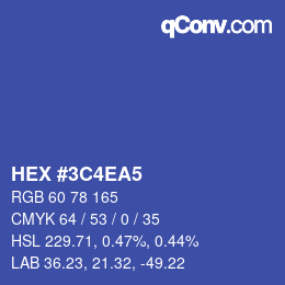 Color code: HEX #3C4EA5 | qconv.com