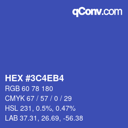 Color code: HEX #3C4EB4 | qconv.com