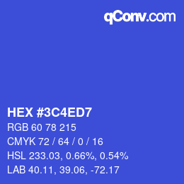 Color code: HEX #3C4ED7 | qconv.com