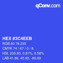 カラーコード: HEX #3C4EEB | qconv.com