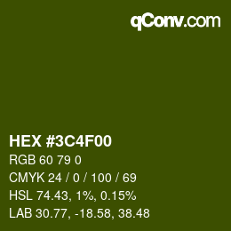 Color code: HEX #3C4F00 | qconv.com