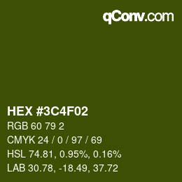 Color code: HEX #3C4F02 | qconv.com