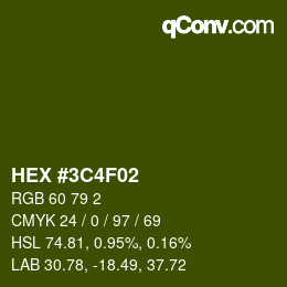 Color code: HEX #3C4F02 | qconv.com