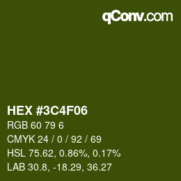 Color code: HEX #3C4F06 | qconv.com