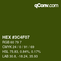Color code: HEX #3C4F07 | qconv.com
