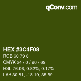 Color code: HEX #3C4F08 | qconv.com