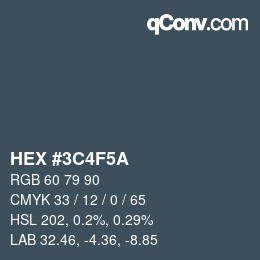 Color code: HEX #3C4F5A | qconv.com