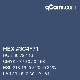 Color code: HEX #3C4F71 | qconv.com