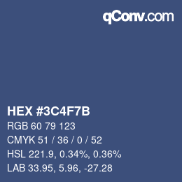 Color code: HEX #3C4F7B | qconv.com