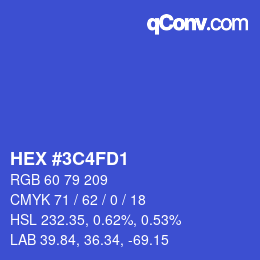 Color code: HEX #3C4FD1 | qconv.com