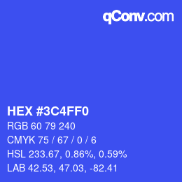 Color code: HEX #3C4FF0 | qconv.com