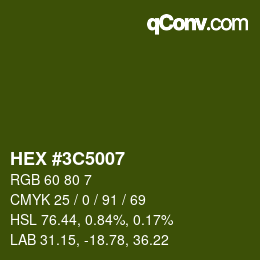 Color code: HEX #3C5007 | qconv.com