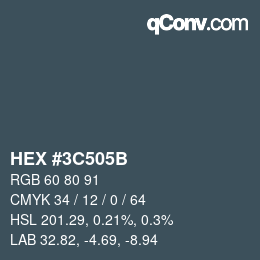 Color code: HEX #3C505B | qconv.com