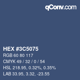 カラーコード: HEX #3C5075 | qconv.com