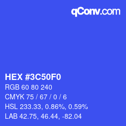 Color code: HEX #3C50F0 | qconv.com