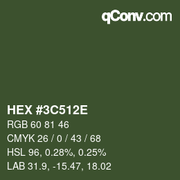 Color code: HEX #3C512E | qconv.com