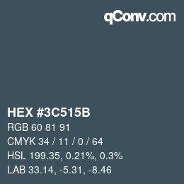 Color code: HEX #3C515B | qconv.com