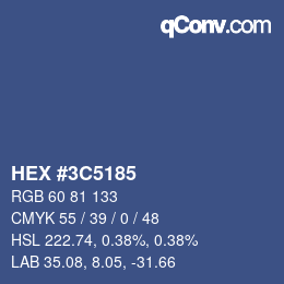 Farbcode: HEX #3C5185 | qconv.com