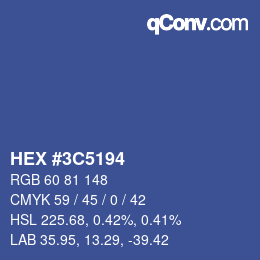 Color code: HEX #3C5194 | qconv.com