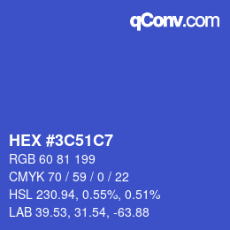 Color code: HEX #3C51C7 | qconv.com
