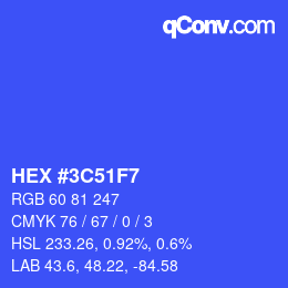 Color code: HEX #3C51F7 | qconv.com