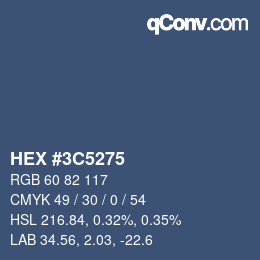 Color code: HEX #3C5275 | qconv.com