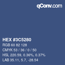 Color code: HEX #3C5280 | qconv.com