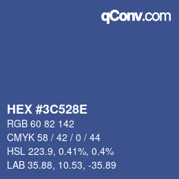 Color code: HEX #3C528E | qconv.com