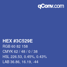 Color code: HEX #3C529E | qconv.com