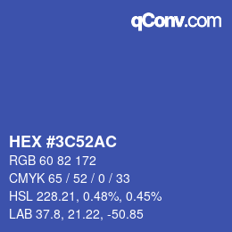 Color code: HEX #3C52AC | qconv.com