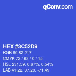 Color code: HEX #3C52D9 | qconv.com