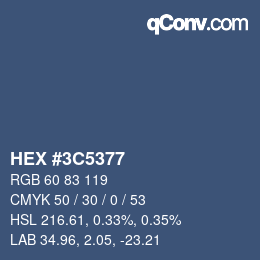 Color code: HEX #3C5377 | qconv.com