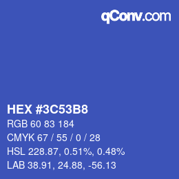 Color code: HEX #3C53B8 | qconv.com