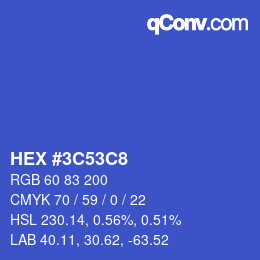 Color code: HEX #3C53C8 | qconv.com