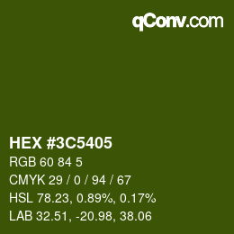 Color code: HEX #3C5405 | qconv.com