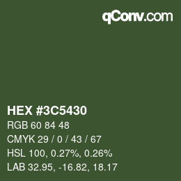 Color code: HEX #3C5430 | qconv.com