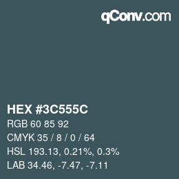 Color code: HEX #3C555C | qconv.com