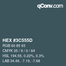 Color code: HEX #3C555D | qconv.com