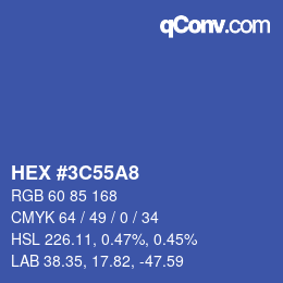 Color code: HEX #3C55A8 | qconv.com