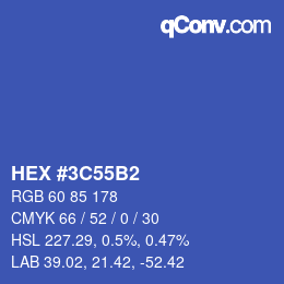 Color code: HEX #3C55B2 | qconv.com
