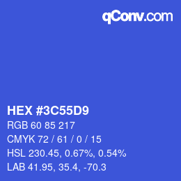 Color code: HEX #3C55D9 | qconv.com