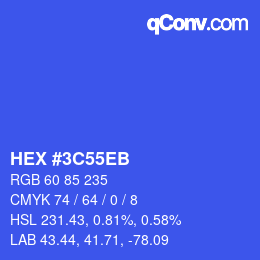 Color code: HEX #3C55EB | qconv.com