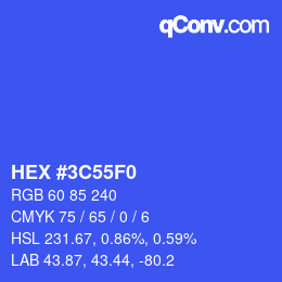 Color code: HEX #3C55F0 | qconv.com