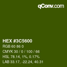 Color code: HEX #3C5600 | qconv.com