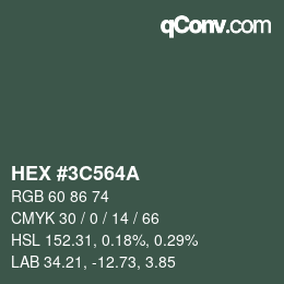 Código de color: HEX #3C564A | qconv.com