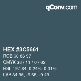 Color code: HEX #3C5661 | qconv.com
