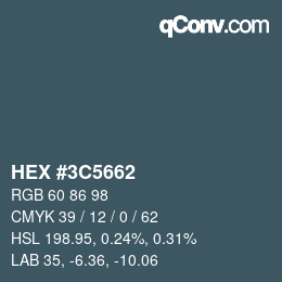 Código de color: HEX #3C5662 | qconv.com