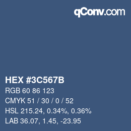 Color code: HEX #3C567B | qconv.com